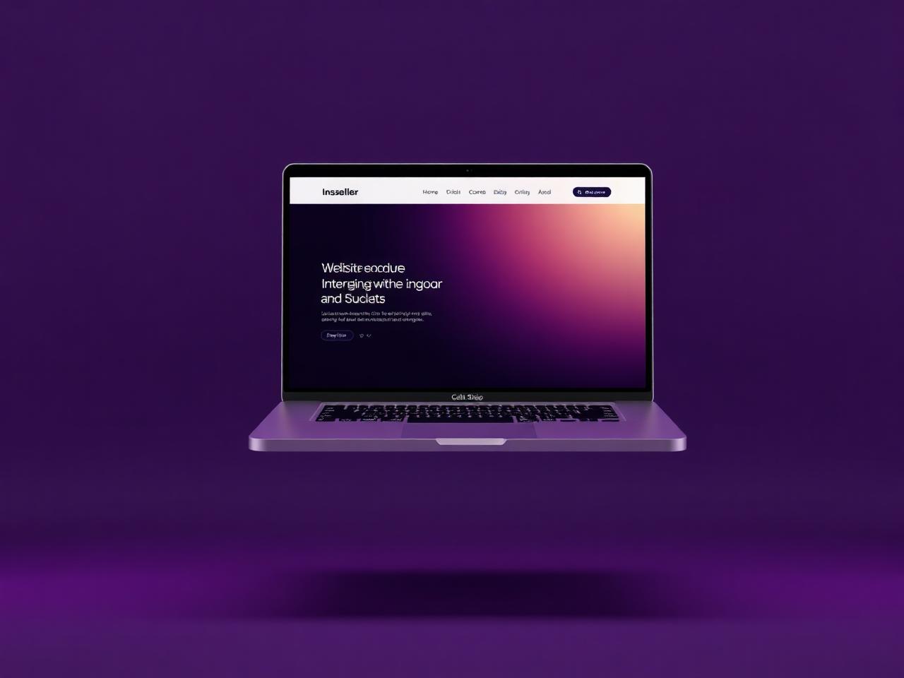 Modern website displayed on a laptop